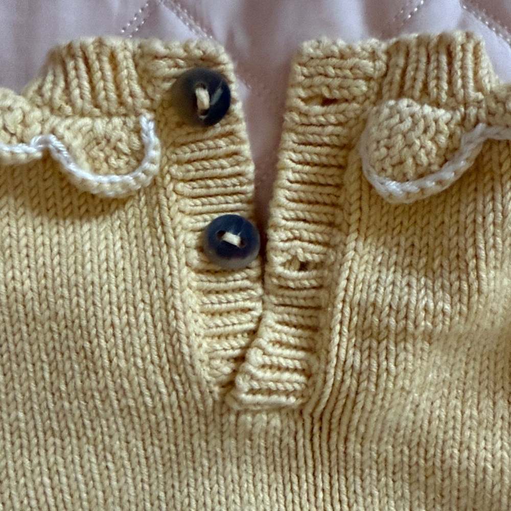 Misha & Puff Yellow Knit Sweater with Scalloped Collar - Picture 2 of 3